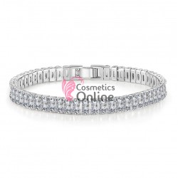 Bratara eleganta de mana BRM019AA Argintie cu cristale din zircon